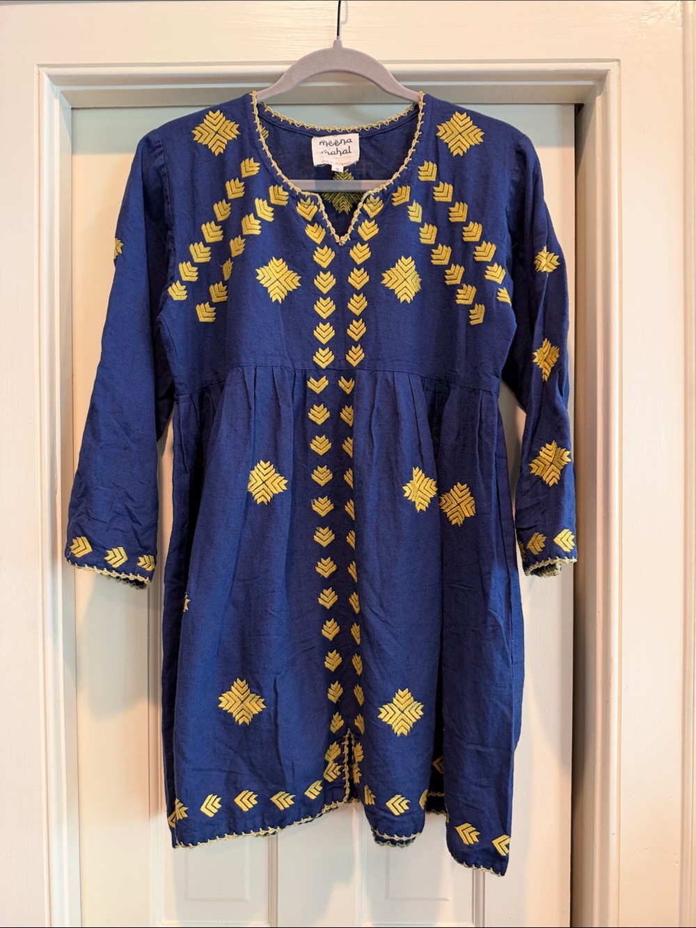 Handmade Blue Embroidered Tunic/Dress